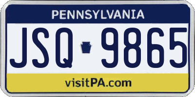 PA license plate JSQ9865