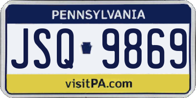 PA license plate JSQ9869
