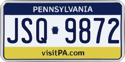 PA license plate JSQ9872