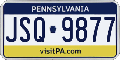 PA license plate JSQ9877