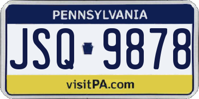 PA license plate JSQ9878