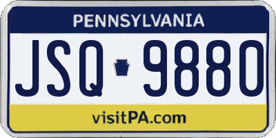 PA license plate JSQ9880