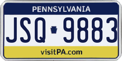 PA license plate JSQ9883