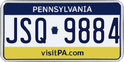 PA license plate JSQ9884