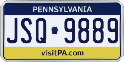 PA license plate JSQ9889