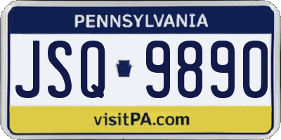 PA license plate JSQ9890