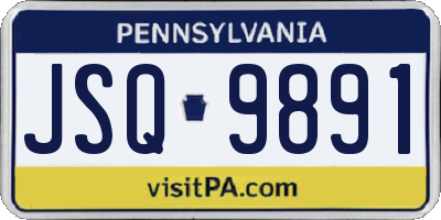 PA license plate JSQ9891