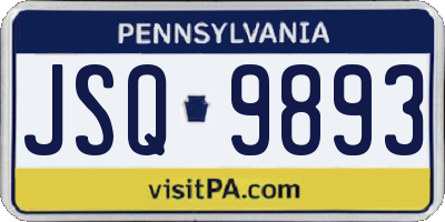 PA license plate JSQ9893