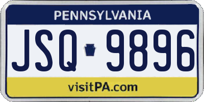 PA license plate JSQ9896