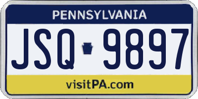 PA license plate JSQ9897