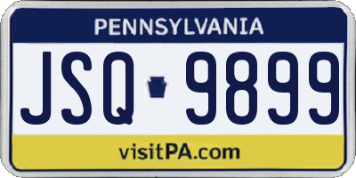 PA license plate JSQ9899
