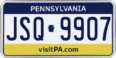 PA license plate JSQ9907