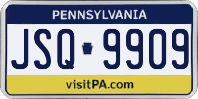 PA license plate JSQ9909