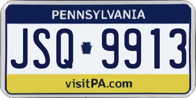 PA license plate JSQ9913