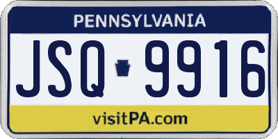 PA license plate JSQ9916