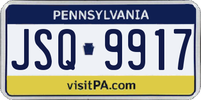 PA license plate JSQ9917