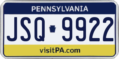 PA license plate JSQ9922