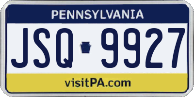 PA license plate JSQ9927