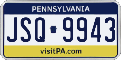 PA license plate JSQ9943