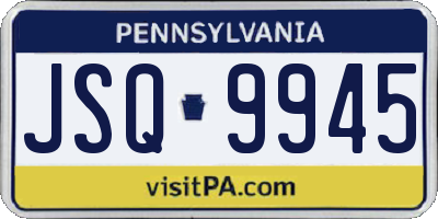 PA license plate JSQ9945