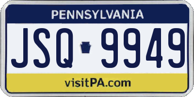 PA license plate JSQ9949