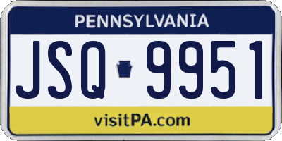 PA license plate JSQ9951
