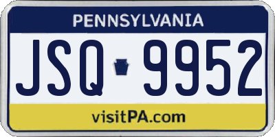 PA license plate JSQ9952