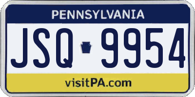 PA license plate JSQ9954