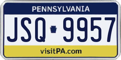PA license plate JSQ9957