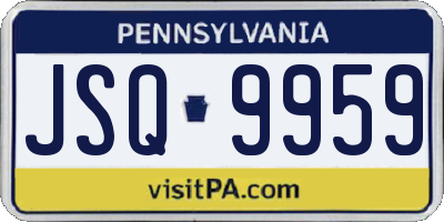 PA license plate JSQ9959