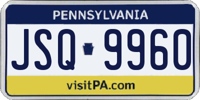 PA license plate JSQ9960