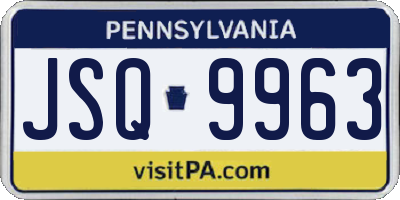 PA license plate JSQ9963