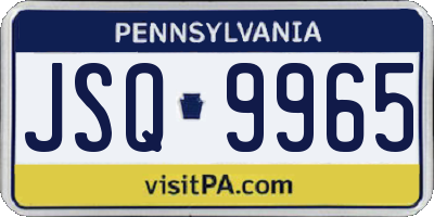 PA license plate JSQ9965