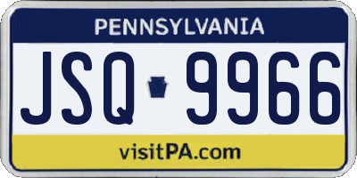 PA license plate JSQ9966