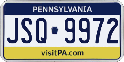 PA license plate JSQ9972
