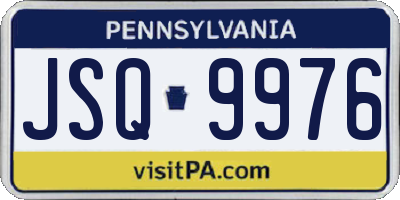 PA license plate JSQ9976
