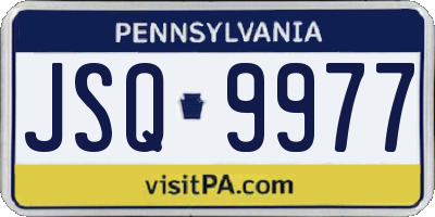 PA license plate JSQ9977