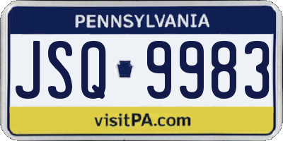 PA license plate JSQ9983