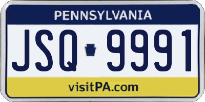 PA license plate JSQ9991