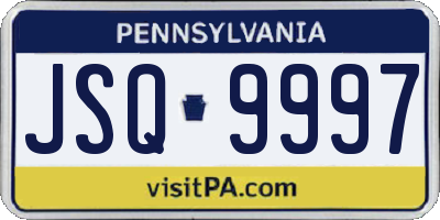 PA license plate JSQ9997