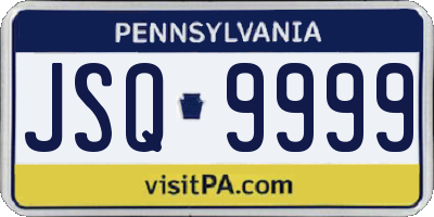 PA license plate JSQ9999