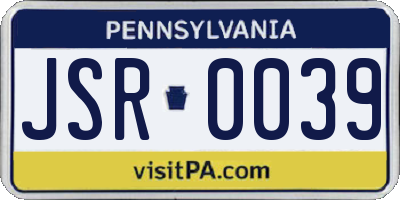 PA license plate JSR0039