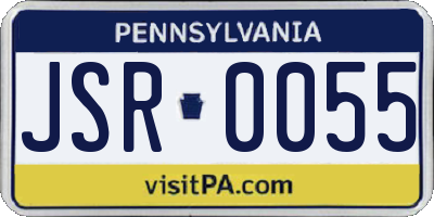 PA license plate JSR0055
