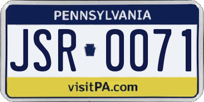 PA license plate JSR0071