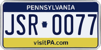 PA license plate JSR0077