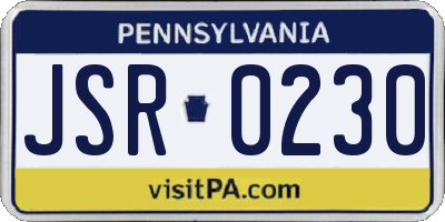 PA license plate JSR0230