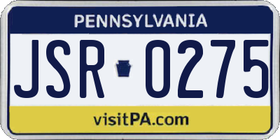 PA license plate JSR0275