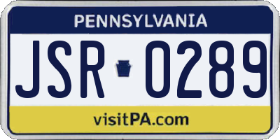 PA license plate JSR0289