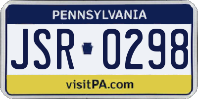 PA license plate JSR0298