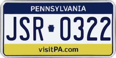 PA license plate JSR0322